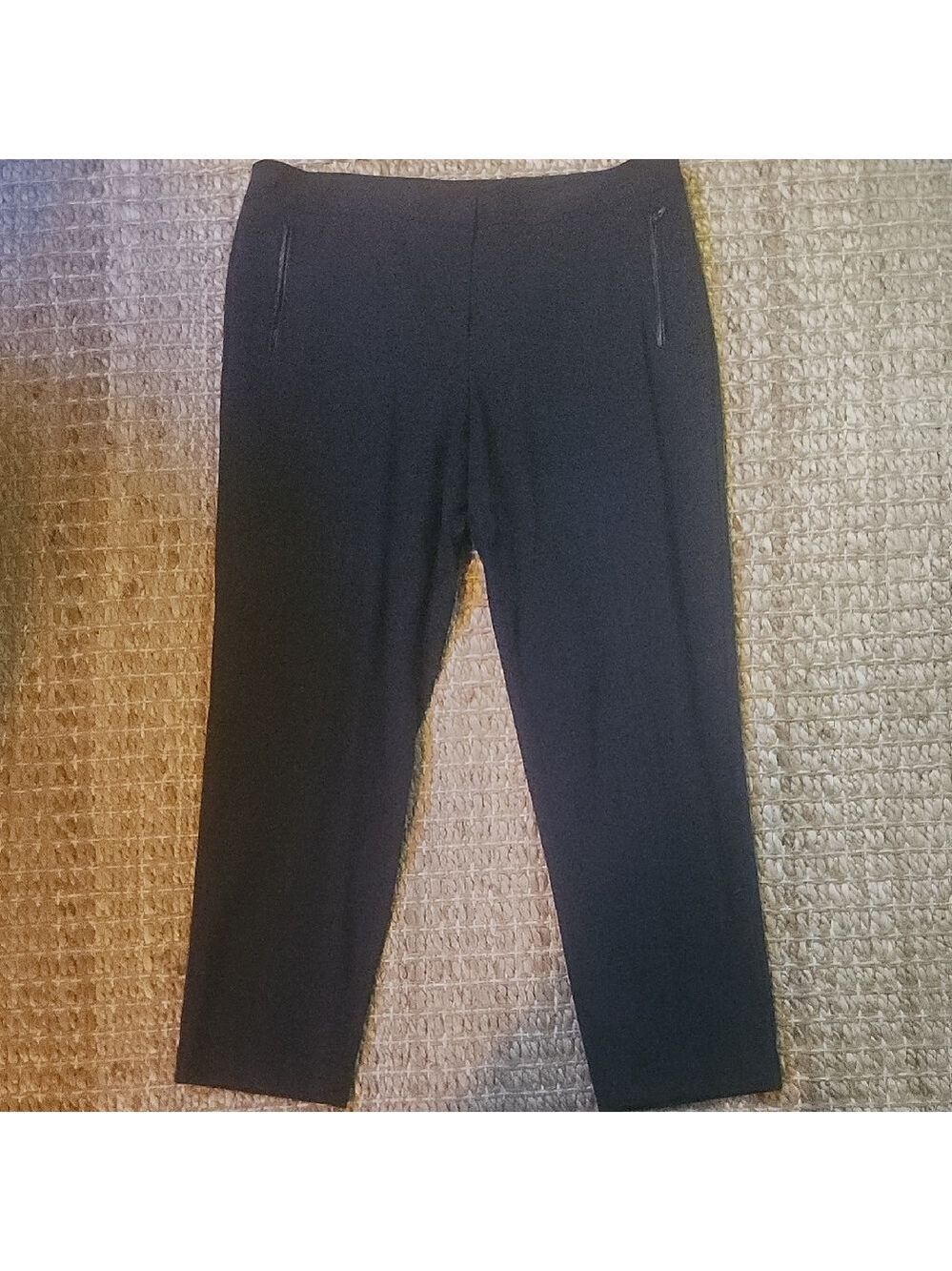 Talbots Signature Leather Trimmed Pocket Black Ankle-Length Women's Dress Pants